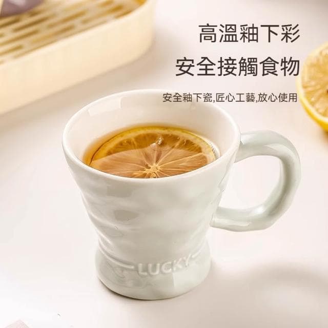 Jimi 集米 輕奢高品質水杯 下午茶茶具 奶油風現代水杯套裝 家用茶杯待客陶瓷水杯 喬遷新居禮物