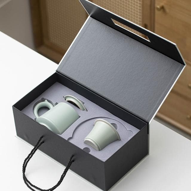 Jimi 集米 汝窯陶瓷茶杯 茶分離辦杯 公室馬克杯 個人專用杯 送親友長輩禮物 禮盒裝