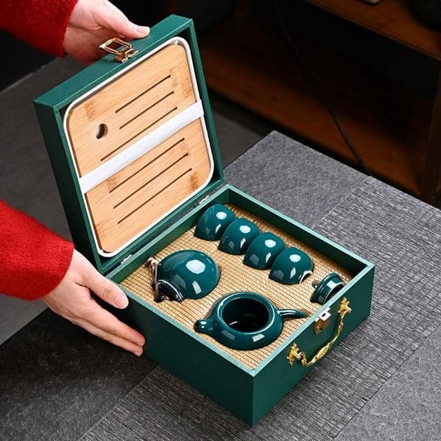 Jimi 集米 定窯茶具組 茶壺茶杯含茶盤茶具套裝 陶瓷功夫茶具 高檔禮品伴手禮 禮盒裝
