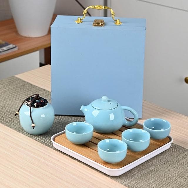 Jimi 集米 定窯茶具組 茶壺茶杯含茶盤茶具套裝 陶瓷功夫茶具 高檔禮品伴手禮 禮盒裝