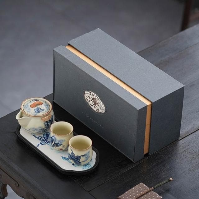 Jimi 集米 茶具 汝窯功夫茶具套裝 一人茶壺茶杯 一壺二杯 送長輩父親老師節日禮品