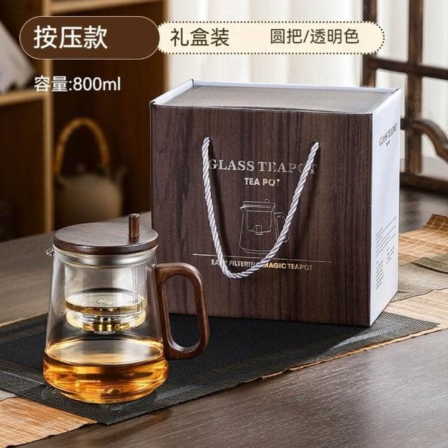 Jimi 集米 泡茶壺 茶壺 家用茶水分離器 泡茶杯 玻璃內膽茶具 飄逸杯 泡茶壺