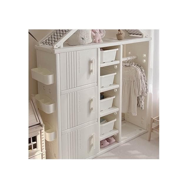 收納櫃 衣櫃 儿童衣柜 免組裝家用卧室可视收纳柜宝宝简易小衣橱婴儿衣服储物柜