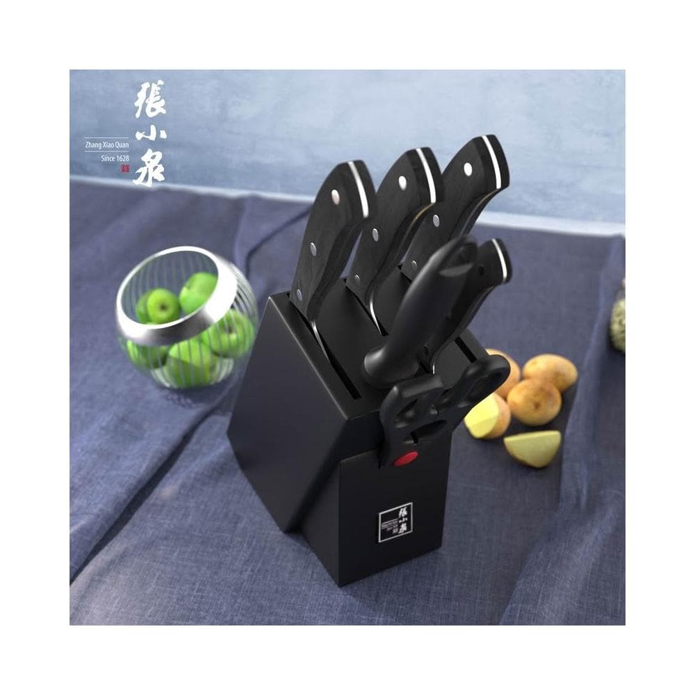 張小泉黑鋒刀具套裝 廚房菜刀套裝 家用廚具全套廚刀烹飪組合正品