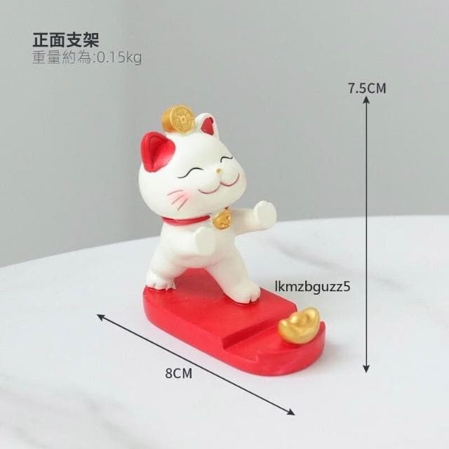 手機支架 可愛招財貓手機支架 擺件 創意辦公室桌面懶人追劇神器 裝飾生日禮物 支架 招財 可愛 北歐風