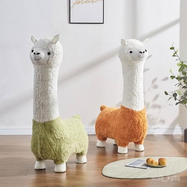 免運 開發票🔥羊駝凳子座椅 羊駝座椅 網紅創意動物坐凳 落地家具可愛裝飾擺件 喬遷搬家新年禮物 網紅羊駝沙發 草泥馬凳子