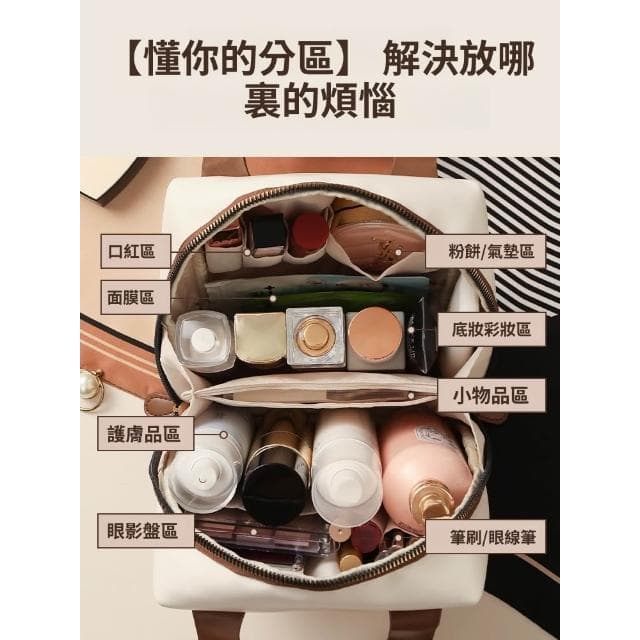 梵花 化妝包女2025年新款高階大容量便攜式收納外袋超火分區網紅保養品
