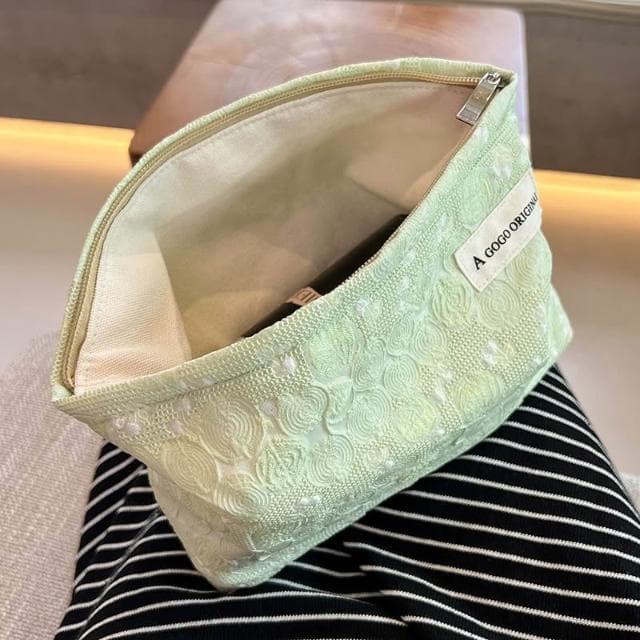 梵花 ins小清新化妝包大容量便攜內膽包保養品收納袋提花布證件盥洗包