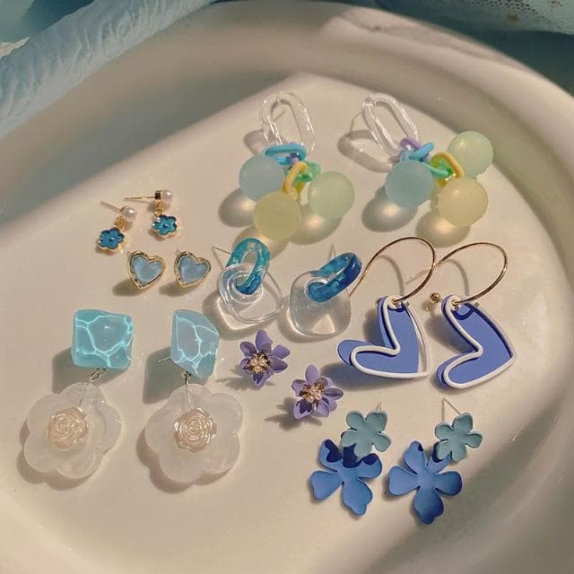 琉璃色系耳環 飾品 耳釘 網美 高級感 耳飾 氣質百搭 耳環 韓國 耳針 耳環