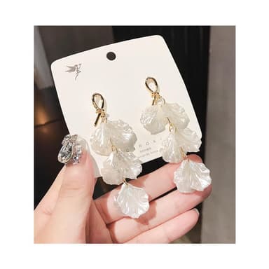 白色貝殼耳環 飾品 耳釘 網美 高級感 耳飾 氣質百搭 耳環 韓國 耳針