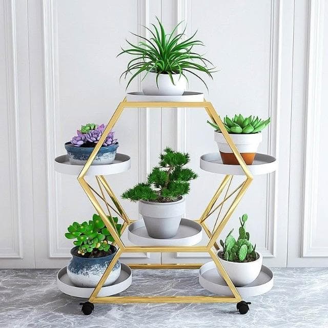 花架 盆栽架 花盆架 北歐輕奢室內多層花架子客廳簡約可移動置物架陽臺綠蘿植物花盆架