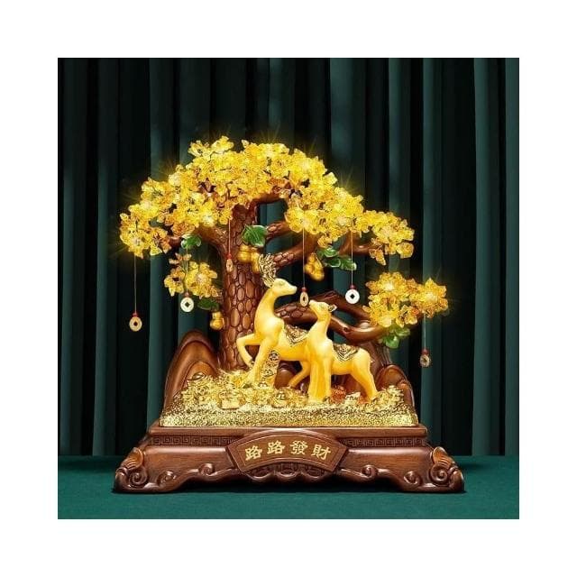 招財貓 水晶樹 發財樹 招財鹿 招財擺件 家居擺飾 客廳 玄關擺飾  入厝禮物 開店送禮 開幕送禮