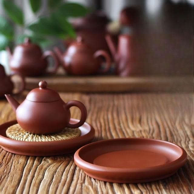 朱泥壺承盤紫砂壺墊幹泡臺淋壺老式茶壺底座養壺盤子潮州工夫茶具