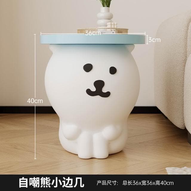 自嘲熊卡通茶几客廳擺件落地公仔沙發邊幾創意床頭櫃可愛喬遷禮物