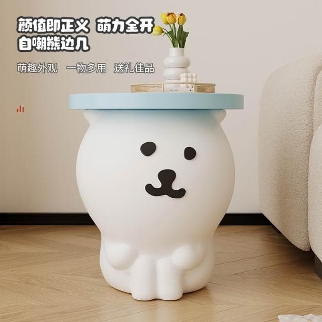 自嘲熊卡通茶几客廳擺件落地公仔沙發邊幾創意床頭櫃可愛喬遷禮物