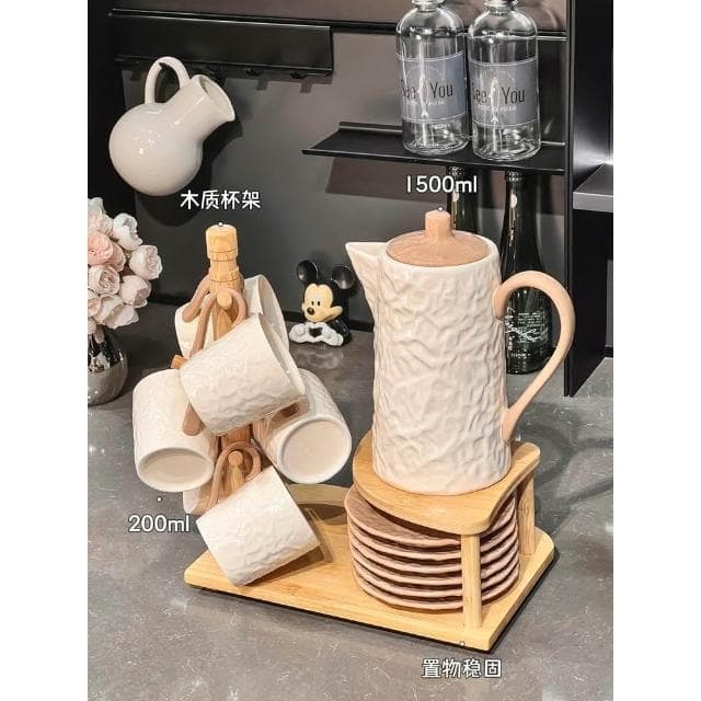 輕奢杯子茶具杯具茶壺套裝家用客廳待客陶瓷水杯水壺喬遷新居禮品