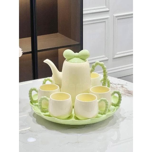 奶油風陶瓷水杯子家用套裝茶杯茶具茶壺輕奢客廳喬遷生日禮物送人