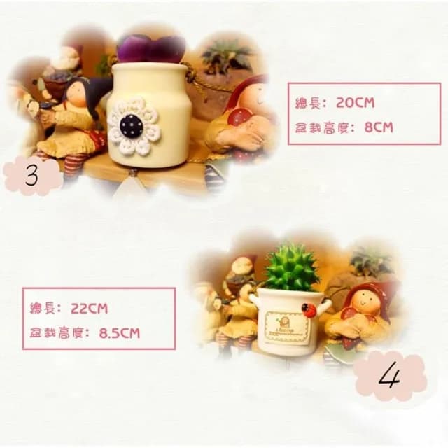 花語風鈴休閒盆栽 仙人掌風鈴掛飾 小盆栽 療癒系 掛飾 吊飾 飾品 門飾 裝飾 田園植物 多肉風鈴 陶瓷盆栽 居家 造景