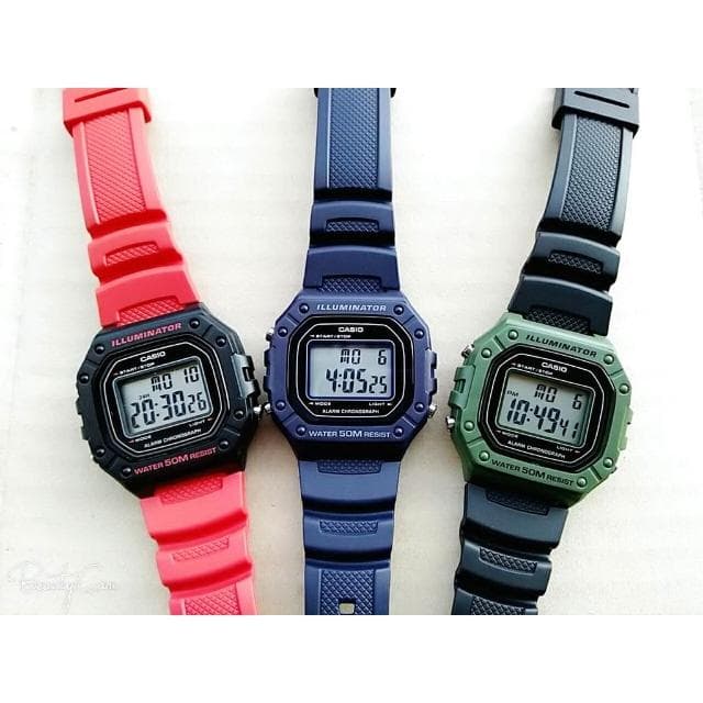 【CASIO 卡西歐】經緯度鐘錶CASIO電子錶50米防水 年度新款熱銷 運動款  學生電子錶大字幕 復古方形款 超低折扣↘ W-218H