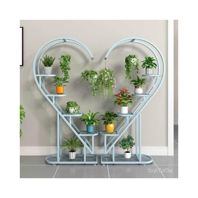 陽臺愛心花架 綠蘿花架置物架 花盆架 盆栽架 戶外花架 園藝花架 植物架 室外鐵藝花架子室內客廳落地式多層陽臺花盆掛架