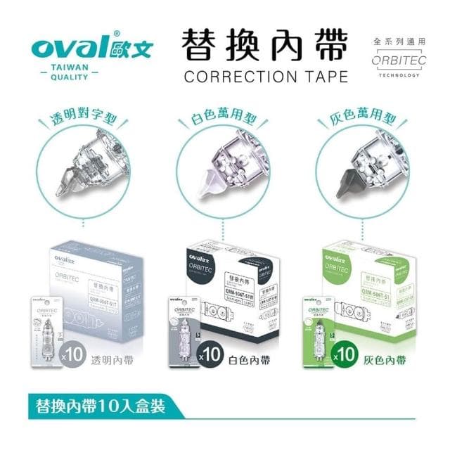 加碼再送正帶  修正內帶 修正帶 歐文 Oval QRM 506T 10個入 按鍵式 內帶 替換內帶 交換禮物 聖誕節