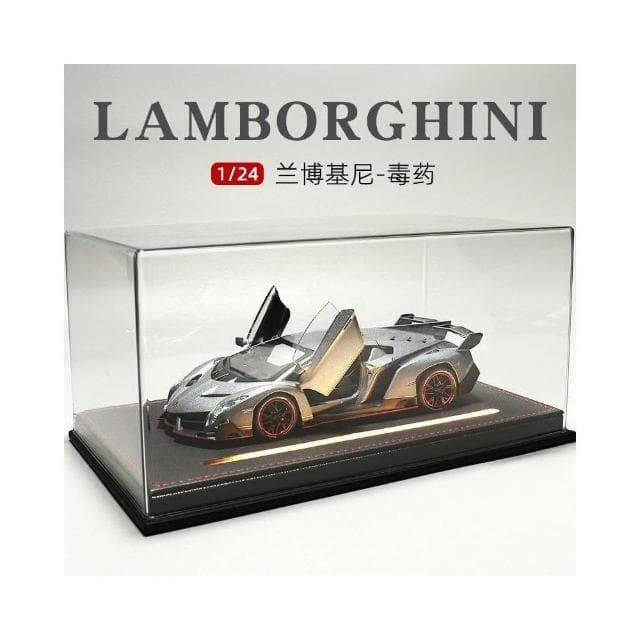 收藏車模手辦： 生日禮物蘭博基尼大牛毒藥跑車合金汽車模型擺件仿真轎車兒童禮物交換禮物