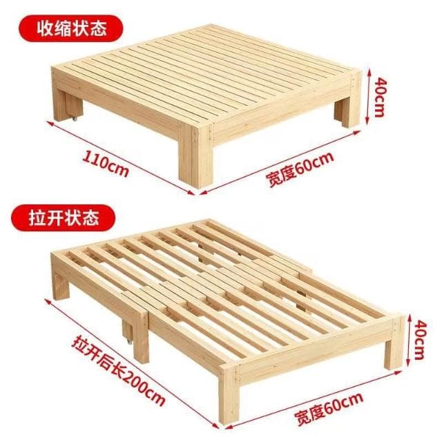 折疊沙發床兩用家用簡易多功能實木榻榻米伸縮床單人床小型抽拉床