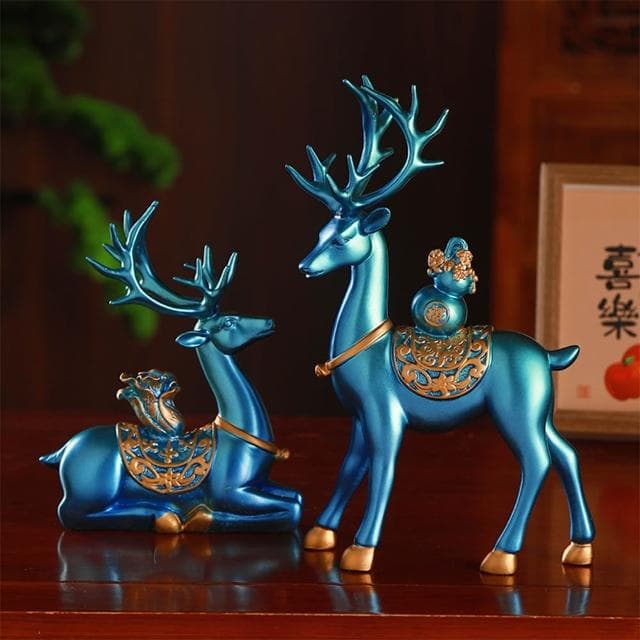 百財福鹿招財擺件 客廳電視櫃酒櫃玄關裝飾品 新房喬遷開業送人禮物