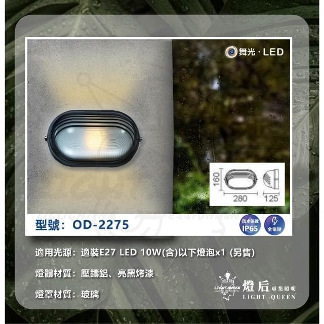 【DanceLight 舞光】舞光 戶外壁燈 防水壁燈 燈泡型 防潮 門口 騎樓 陽台壁燈 OD-2042 2043 2045 2046