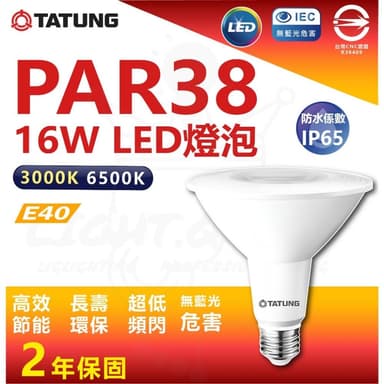 大同 PAR38 16W LED燈泡 E27 防水燈泡 戶外燈泡 IP65 PAR燈泡 鑽石燈泡 防水投射燈泡 全電壓