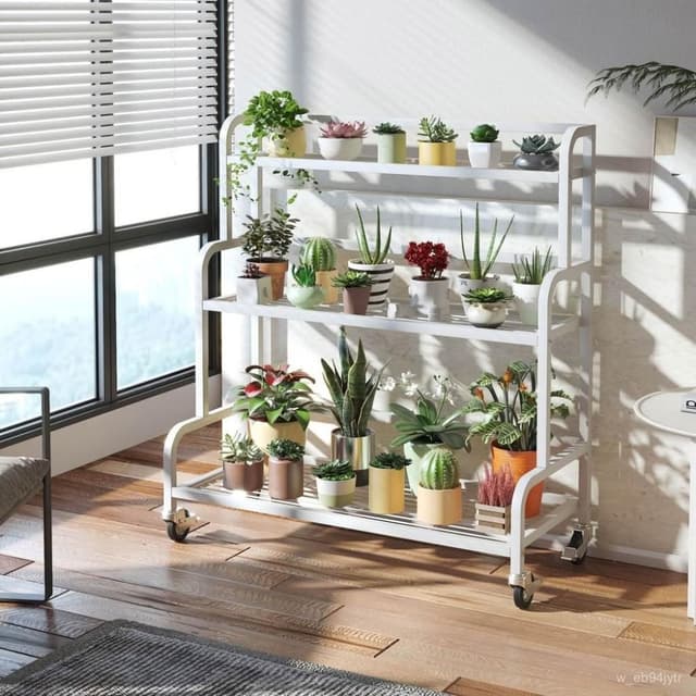 免運 鐵藝花架 陽臺花架子 花架陽臺落地式 園藝花架 植物架 陽臺花架 室內簡約落地式防腐防銹多層多肉綠蘿架盆栽架 