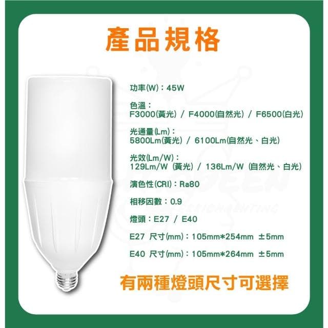 【亮博士】亮博士  LED Mini 45W燈泡 大型燈泡 LED燈泡