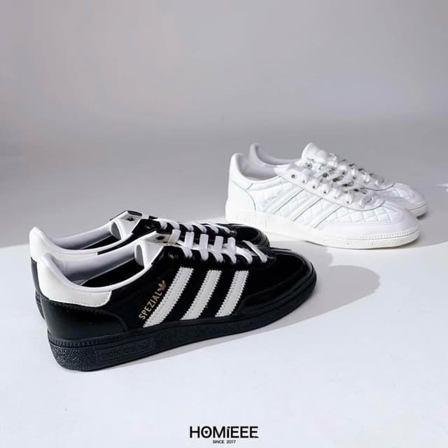 【adidas 愛迪達】Homieee Adidas Handball Spezial 小香風 菱格紋 黑色 白色 女鞋 JP5669