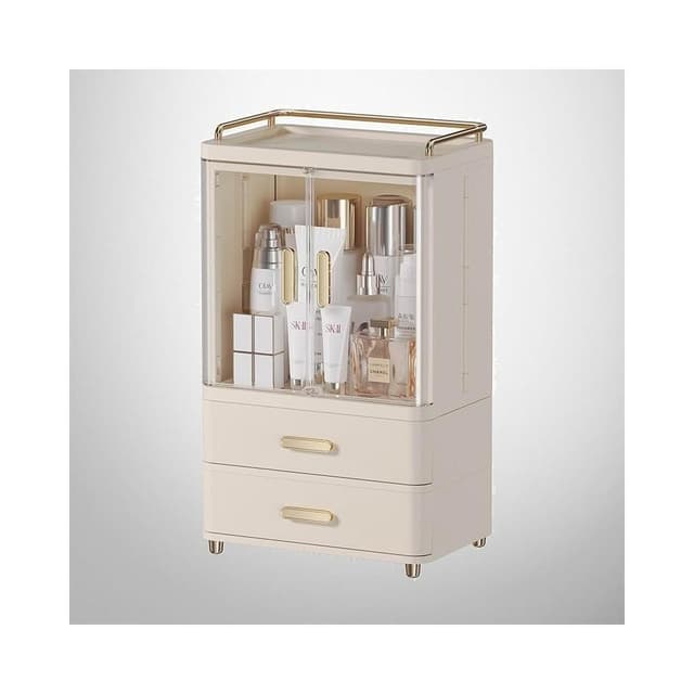 【Fien Home】白羽 HAKUHA化妝品收納盒(化妝箱 彩妝收納 刷具收納 飾品收納 保養品收納)