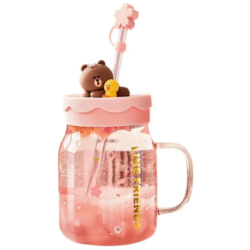 【LINE FRIENDS】熊大 吸管 櫻花杯 馬克杯 水杯 杯子 茶杯 牛奶杯 咖啡杯 玻璃杯 調酒杯 飲料杯 陶瓷杯 辦公小物 送禮 生日 禮物