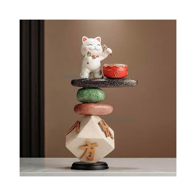 八方來財 時來運轉 招財貓擺件 辦公室酒櫃裝飾品八 喬遷店鋪開業禮品 時來運轉 療癒小物 辦公室風水陶瓷擺件