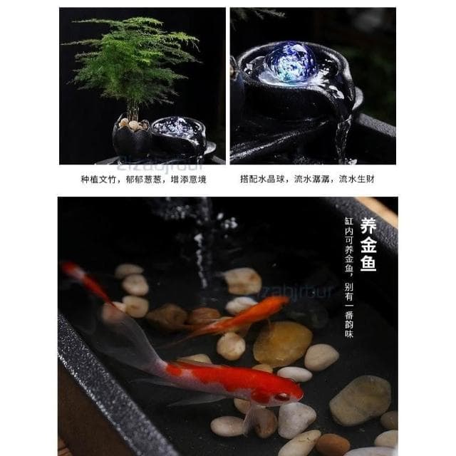 流水生財 循環水招財 風水球噴泉 辦公室桌面茶几小擺件 開業喬遷禮物 時來運轉 療癒小物 辦公室風水陶瓷擺件