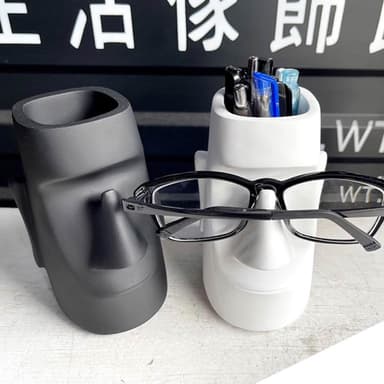 【PiNYU 品柚生活傢飾館】摩艾筆筒眼鏡架(復活島摩艾石像 眼鏡架 筆筒 辦公室 桌面收納筒 擺飾 交換禮物)