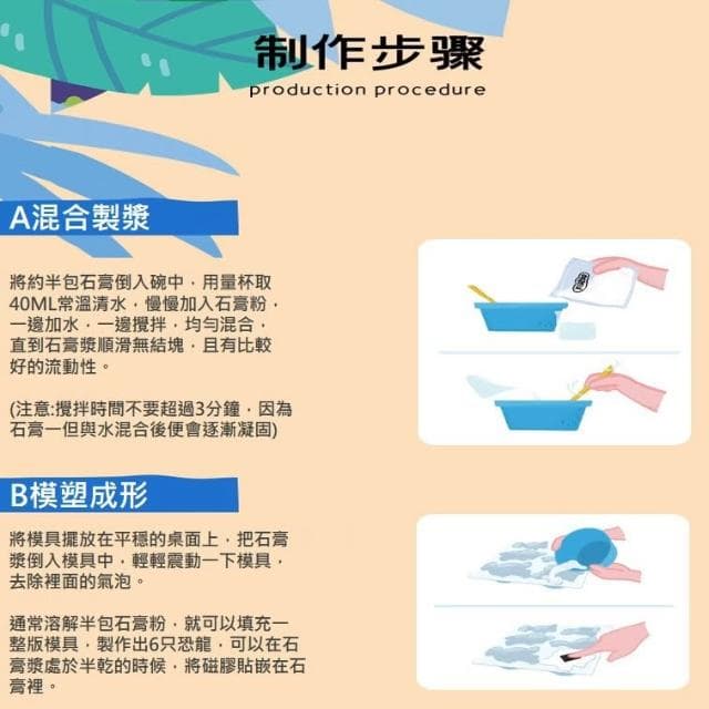 DIY石膏｜石膏彩繪｜彩繪石膏｜冰箱貼｜石膏冰箱貼｜創意生日禮物｜兒童手作禮物