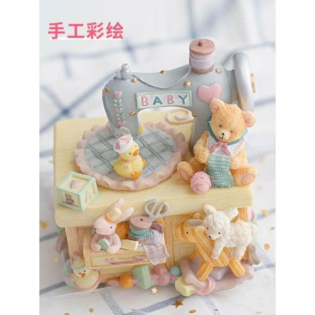 可旋轉音樂盒 音樂盒  兒童六一生日情人節禮物 小動物音樂盒子 