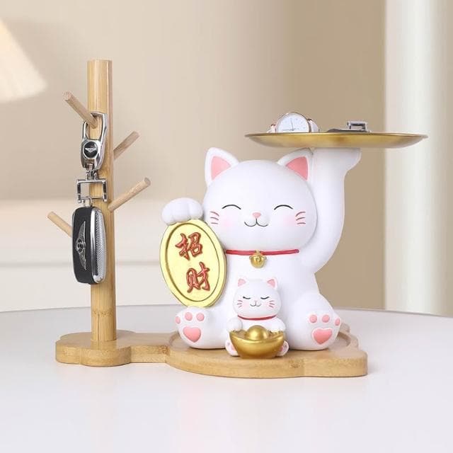 漫生活招財貓 鑰匙收納 玄關收納 托盤收納 玄關擺件 禮物禮品 客廳擺飾 房間擺設 家居裝飾 喬遷禮物
