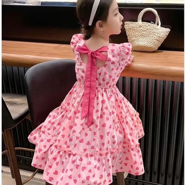 【Arbea】女童雪紡連衣裙夏裝新款洋氣女孩童裝公主裙碎花兒童裙子春夏季款 C489