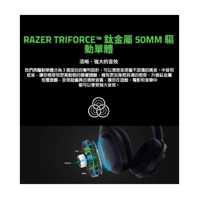 【Razer 雷蛇】Razer 雷蛇 梭魚Barracuda無線耳機 隨時隨地暢所欲玩/藍牙之間快速切換/鈦金屬 50MM 驅動單體