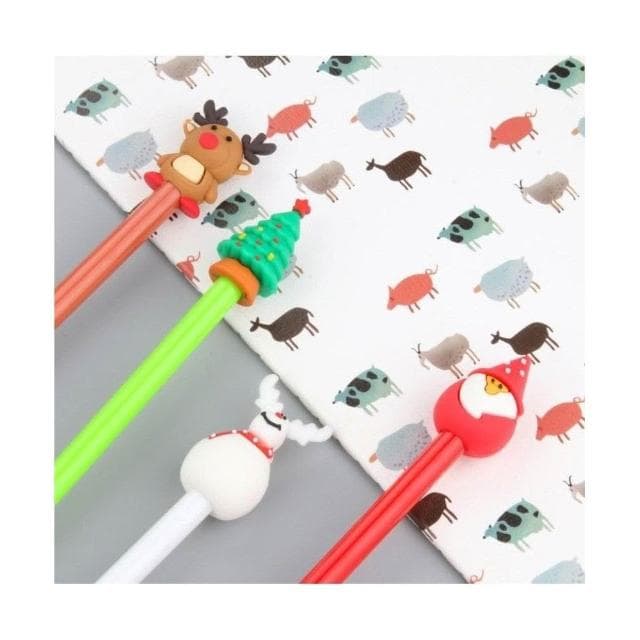 聖誕筆-立體D款 老公公 麋鹿 雪人 小熊 創意文具 中性筆 簽字筆 可愛 卡通筆 水性筆 贈品 交換禮物 招生筆