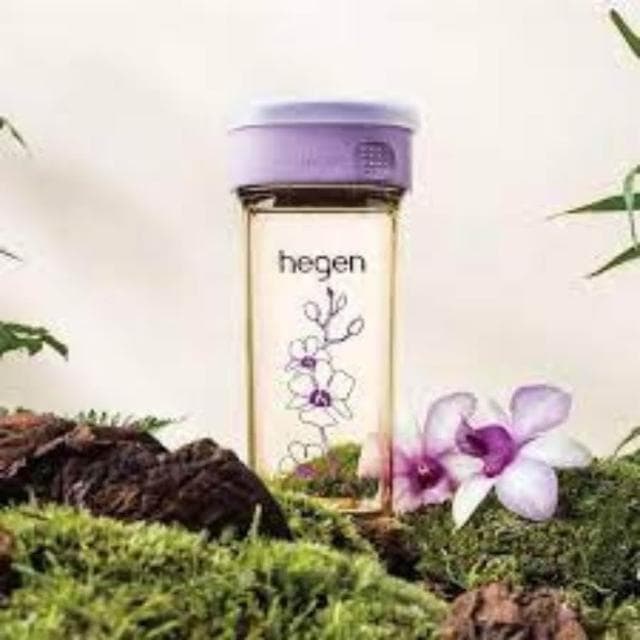 【hegen】PCTO 紫綻花漾禮盒(小金PPSU奶瓶 學習水杯)
