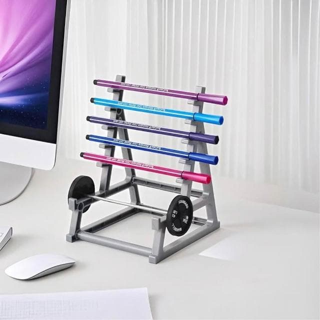 啞鈴架造型筆架 造型筆架 文具 畢業禮物 交換禮物 辦公室用具 健身房槓鈴筆架 書桌擺飾 解壓舉重 辦公室小物 筆支架