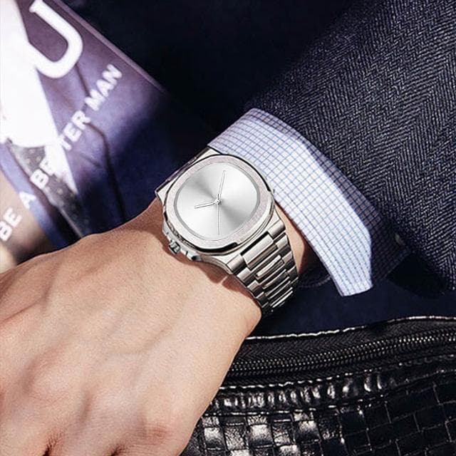 【LEESA】高級腕錶\男腕錶\休閒錶\商務錶\石英錶男錶\石英手錶\鋼帶手錶\防水\手錶\手錶男生\禮物\鈦合金手錶\潮流