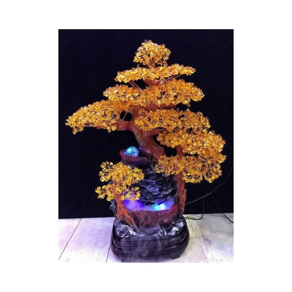 風水擺件 裝飾品 桌麵擺件 居家擺件 招財闢邪 黃水晶樹擺件流水財源滾滾客廳聚寶喬遷禮品店鋪開業禮物
