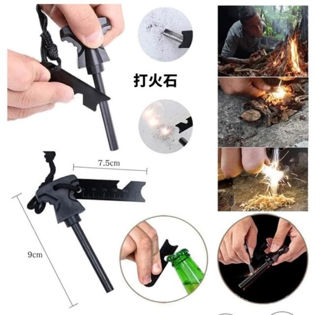【窩居】戶外應急工具箱 應急包 SOS野外生存自救盒 多功能套裝裝備 生存鋸刀求生工具盒 