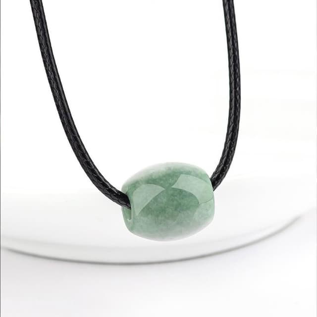 【KEDDY】玉石項鍊-翡翠吊墜-皮繩項鍊-冰種玉-桶珠-玉墜-純銀項鍊-百搭飾品-招財納福-保平安-情人節禮物